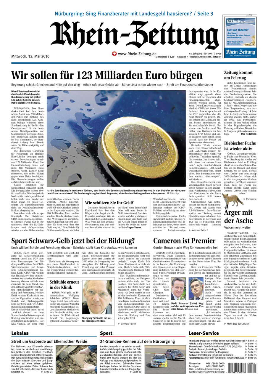 Rhein-Zeitung Kreis Altenkirchen vom Mittwoch, 12.05.2010