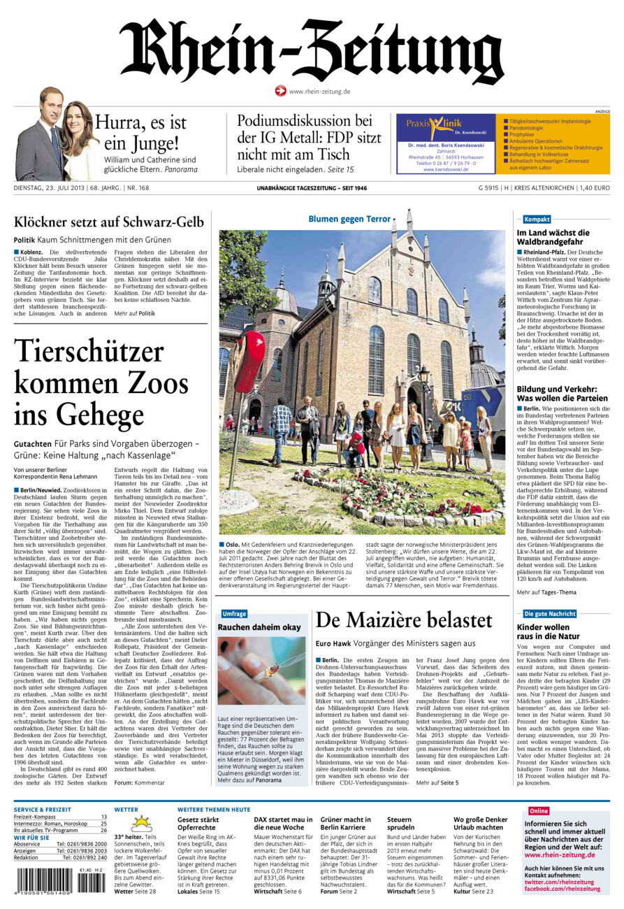 Rhein-Zeitung Kreis Altenkirchen vom Dienstag, 23.07.2013