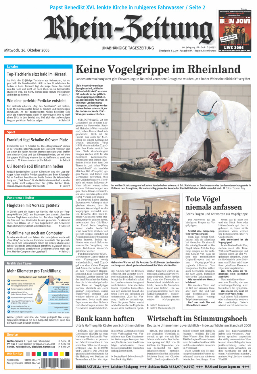 Rhein-Zeitung Kreis Altenkirchen vom Mittwoch, 26.10.2005