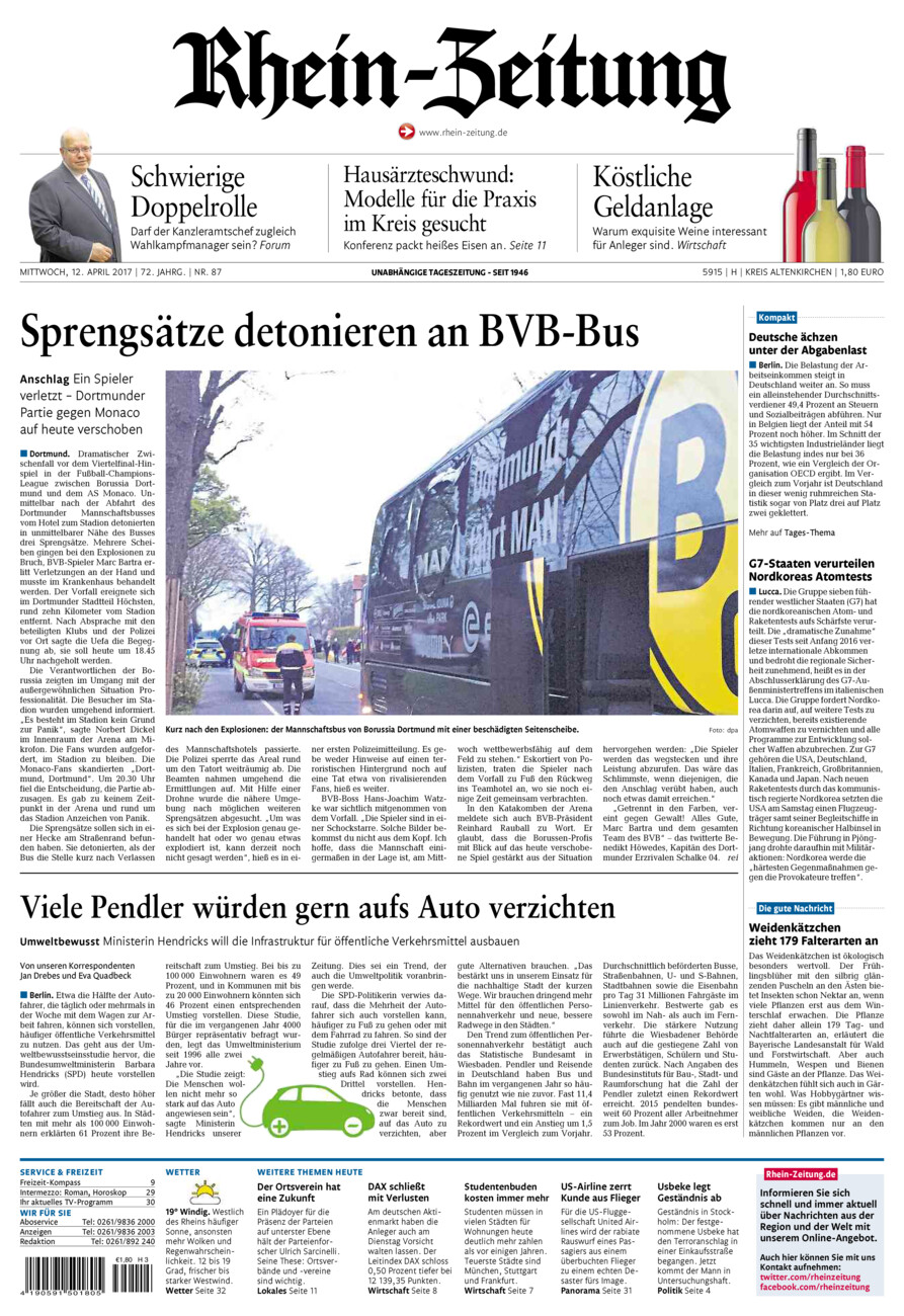 Rhein-Zeitung Kreis Altenkirchen vom Mittwoch, 12.04.2017