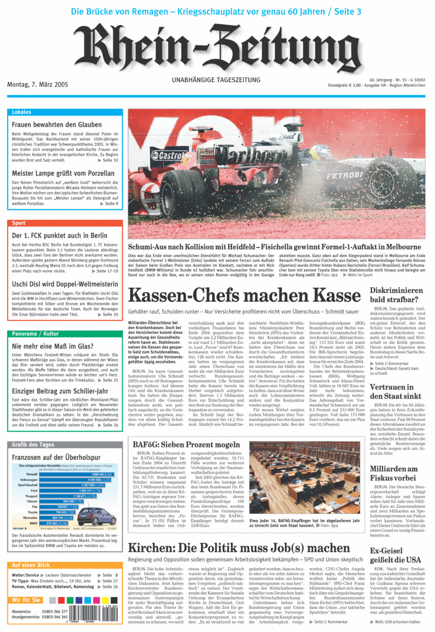 Rhein-Zeitung Kreis Altenkirchen vom Montag, 07.03.2005