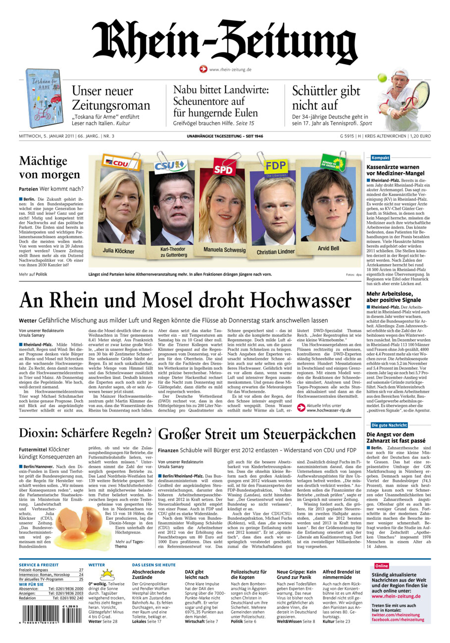 Rhein-Zeitung Kreis Altenkirchen vom Mittwoch, 05.01.2011