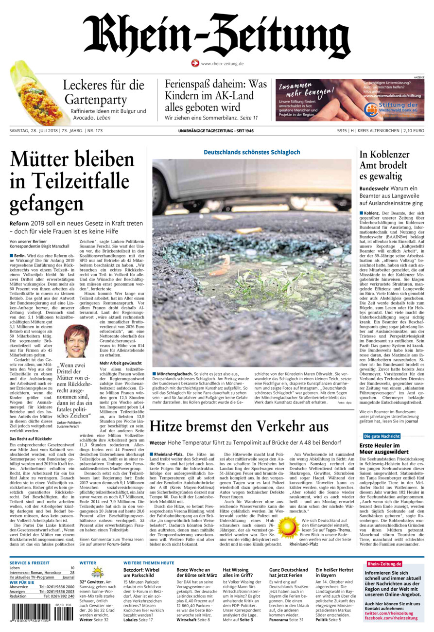 Rhein-Zeitung Kreis Altenkirchen vom Samstag, 28.07.2018