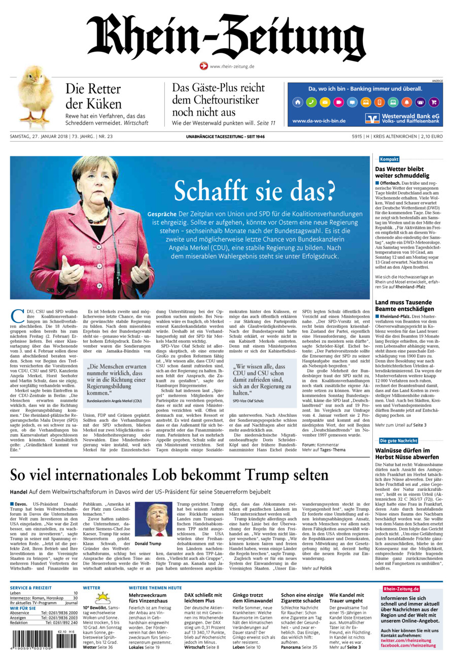 Rhein-Zeitung Kreis Altenkirchen vom Samstag, 27.01.2018