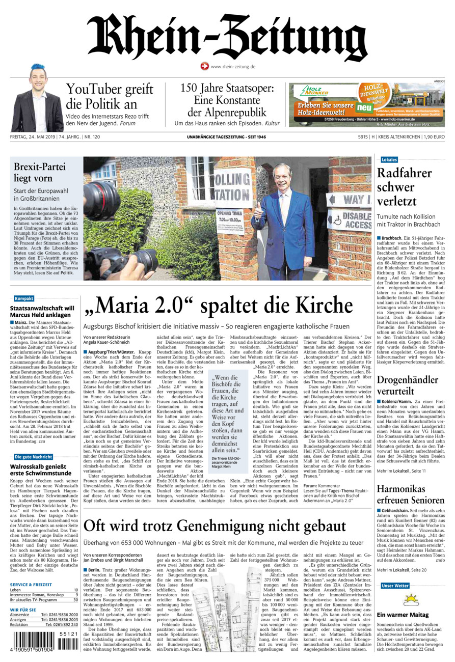 Rhein-Zeitung Kreis Altenkirchen vom Freitag, 24.05.2019