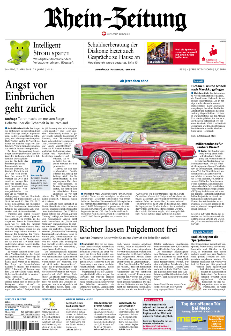 Rhein-Zeitung Kreis Altenkirchen vom Samstag, 07.04.2018