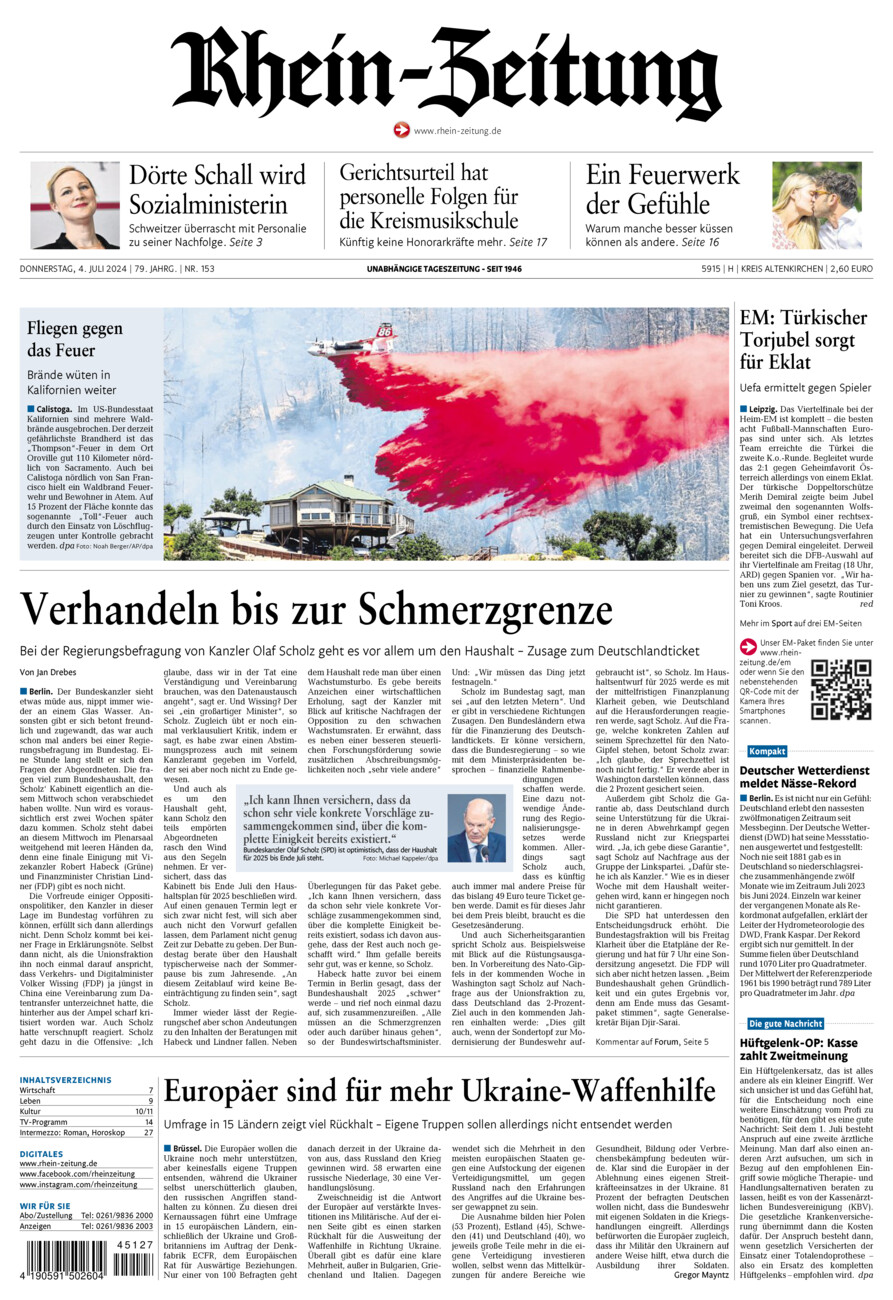Rhein-Zeitung Kreis Altenkirchen vom Donnerstag, 04.07.2024
