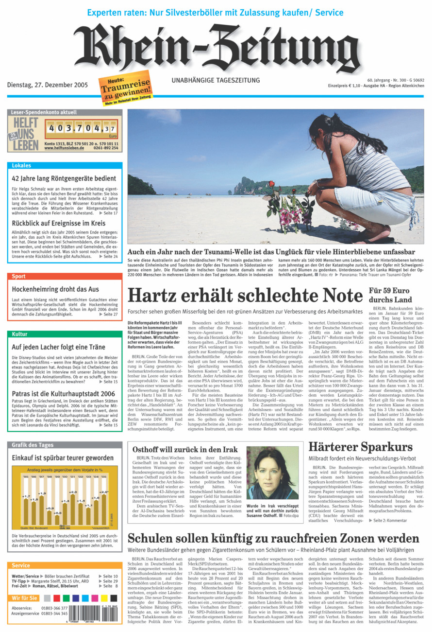 Rhein-Zeitung Kreis Altenkirchen vom Dienstag, 27.12.2005