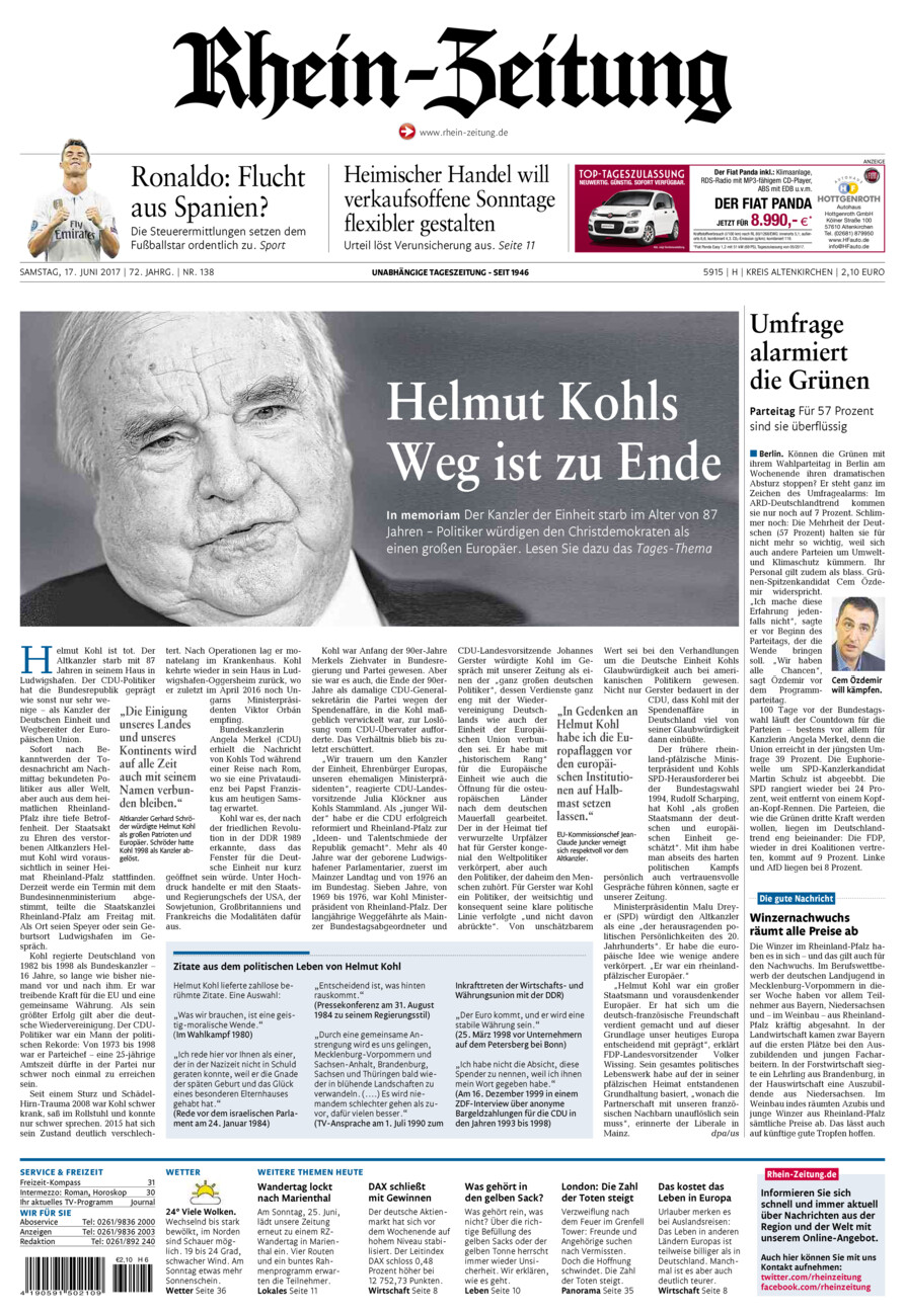 Rhein-Zeitung Kreis Altenkirchen vom Samstag, 17.06.2017