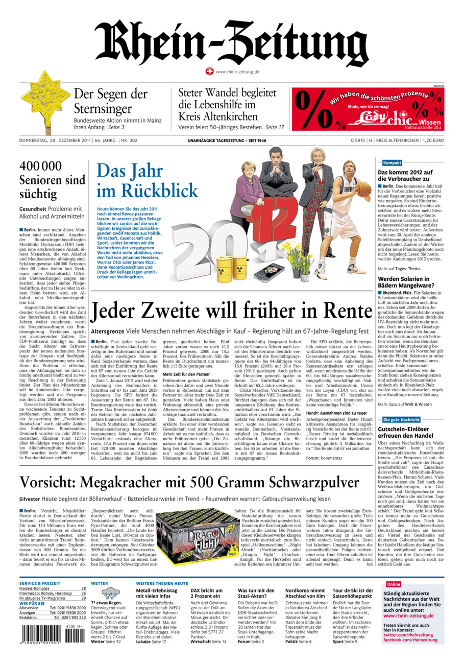 Rhein-Zeitung Kreis Altenkirchen vom Donnerstag, 29.12.2011