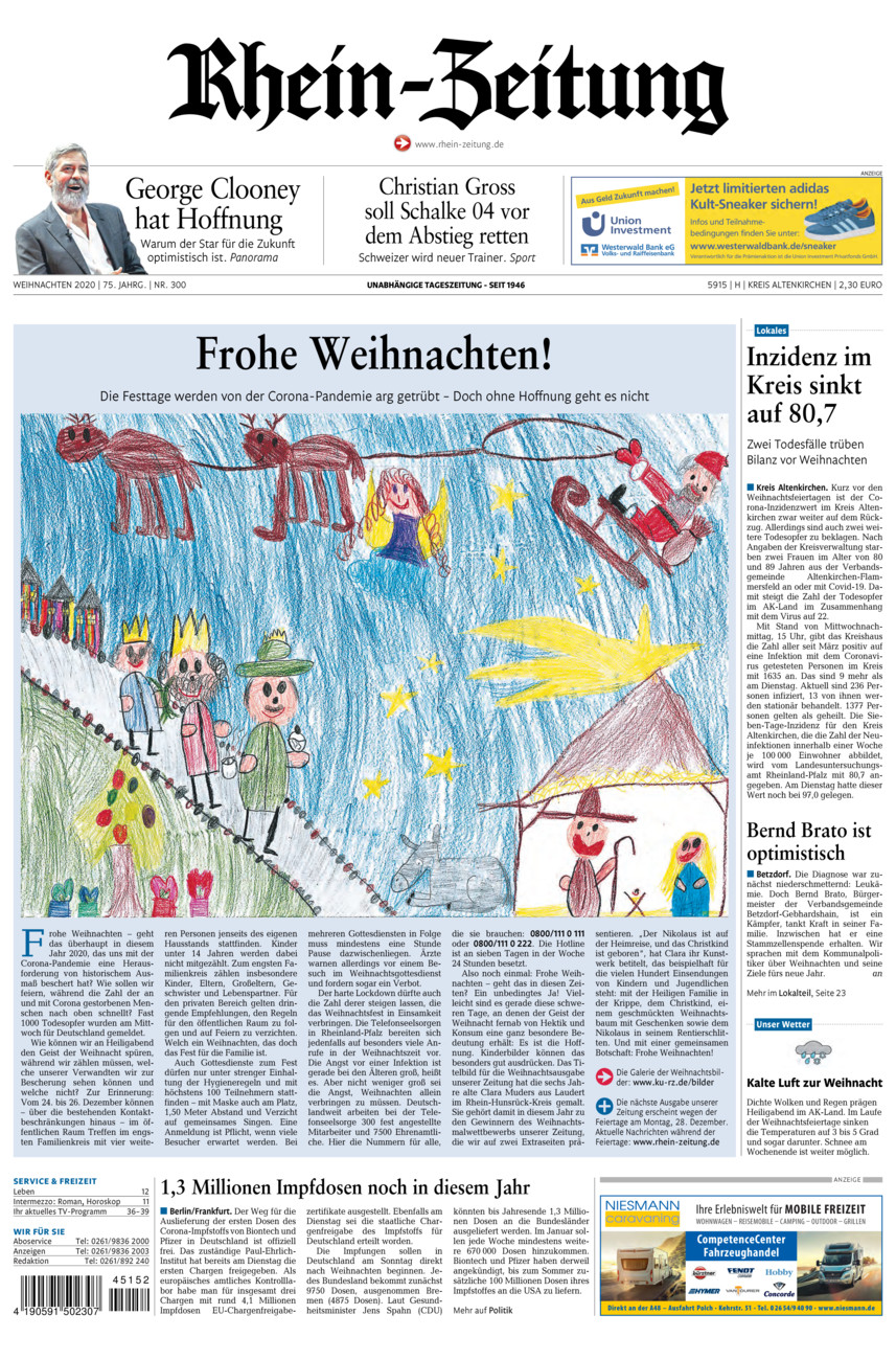 Rhein-Zeitung Kreis Altenkirchen vom Donnerstag, 24.12.2020