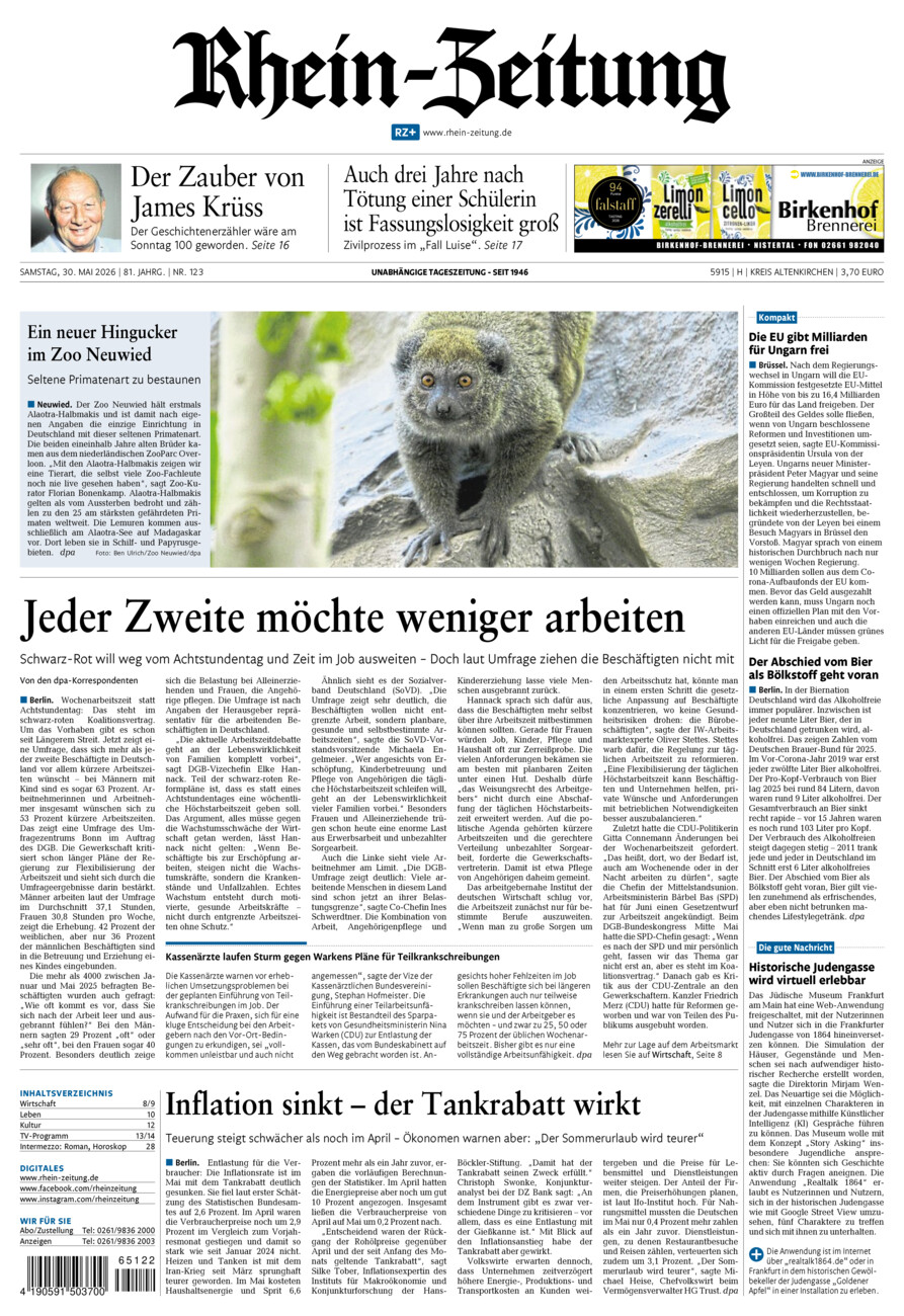 Rhein-Zeitung Kreis Altenkirchen vom Samstag, 30.05.2026