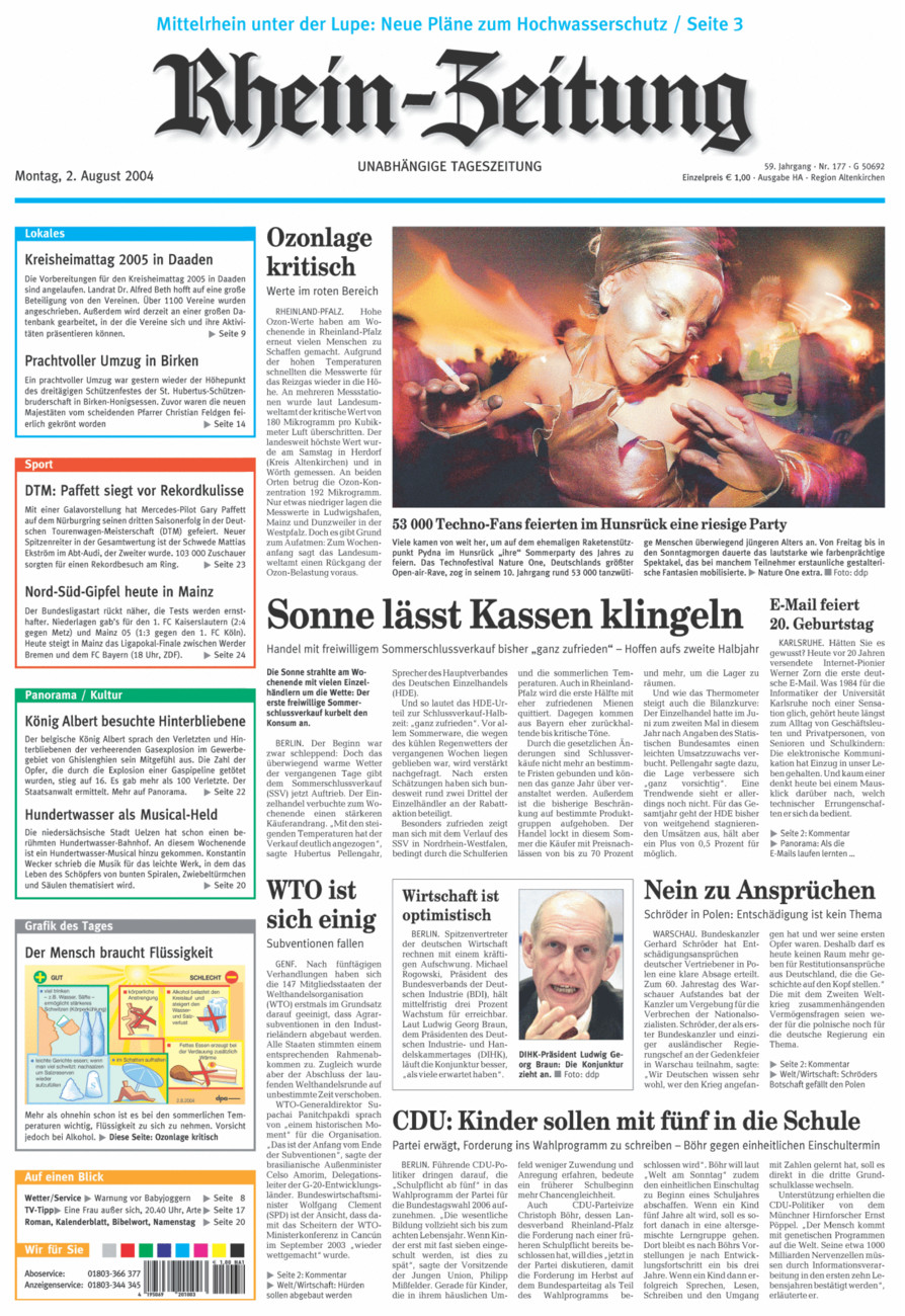 Rhein-Zeitung Kreis Altenkirchen vom Montag, 02.08.2004