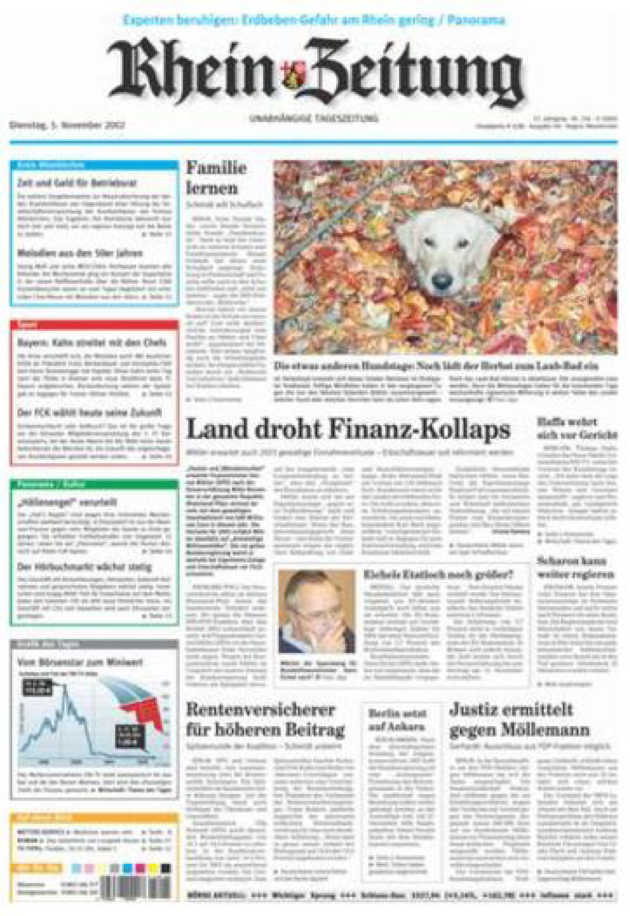 Rhein-Zeitung Kreis Altenkirchen vom Dienstag, 05.11.2002
