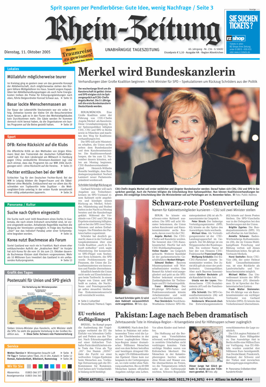 Rhein-Zeitung Kreis Altenkirchen vom Dienstag, 11.10.2005