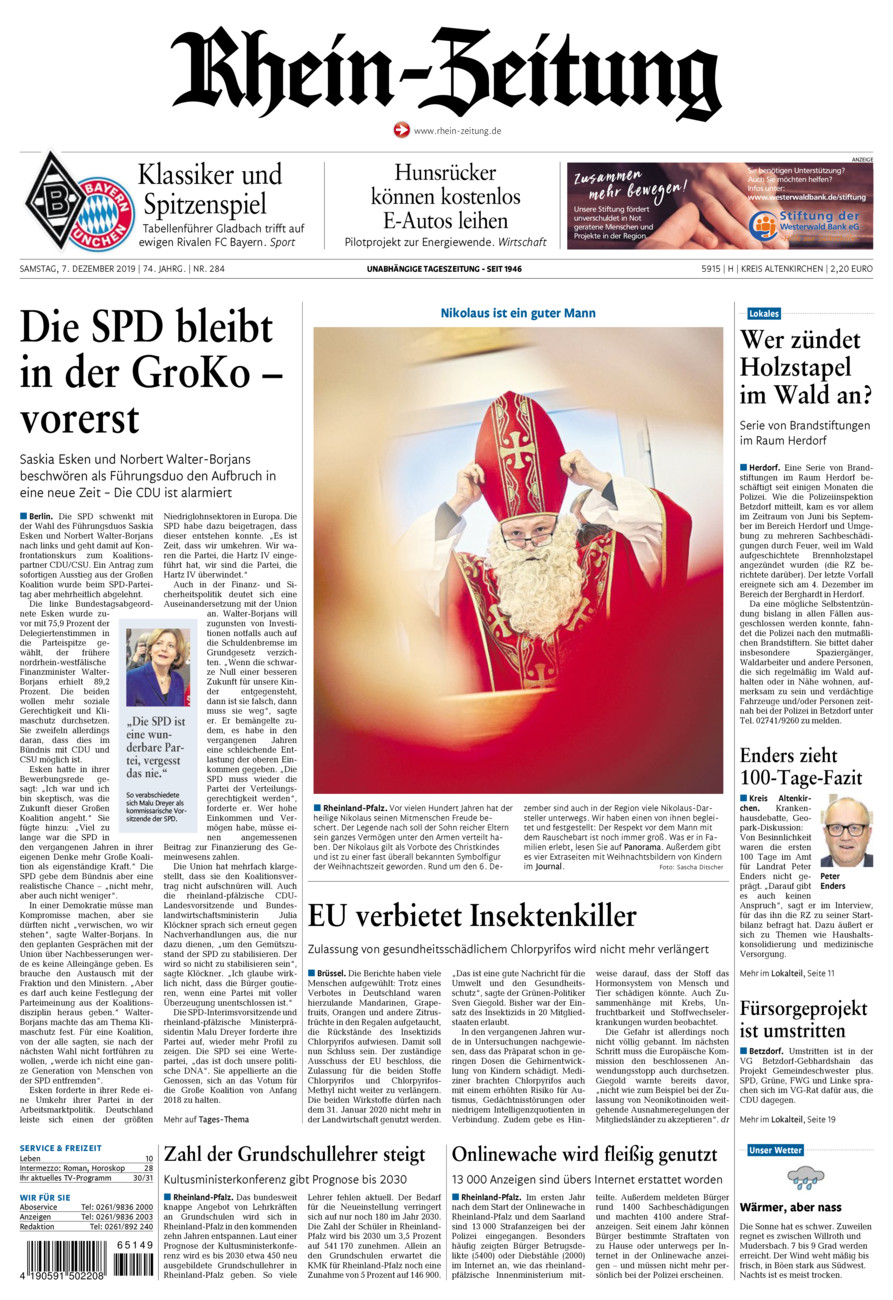 Rhein-Zeitung Kreis Altenkirchen vom Samstag, 07.12.2019
