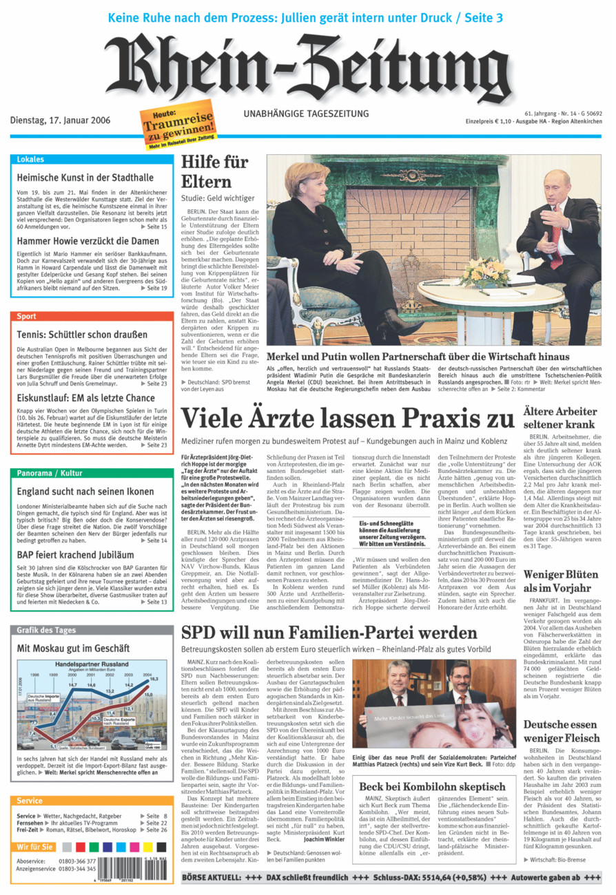 Rhein-Zeitung Kreis Altenkirchen vom Dienstag, 17.01.2006