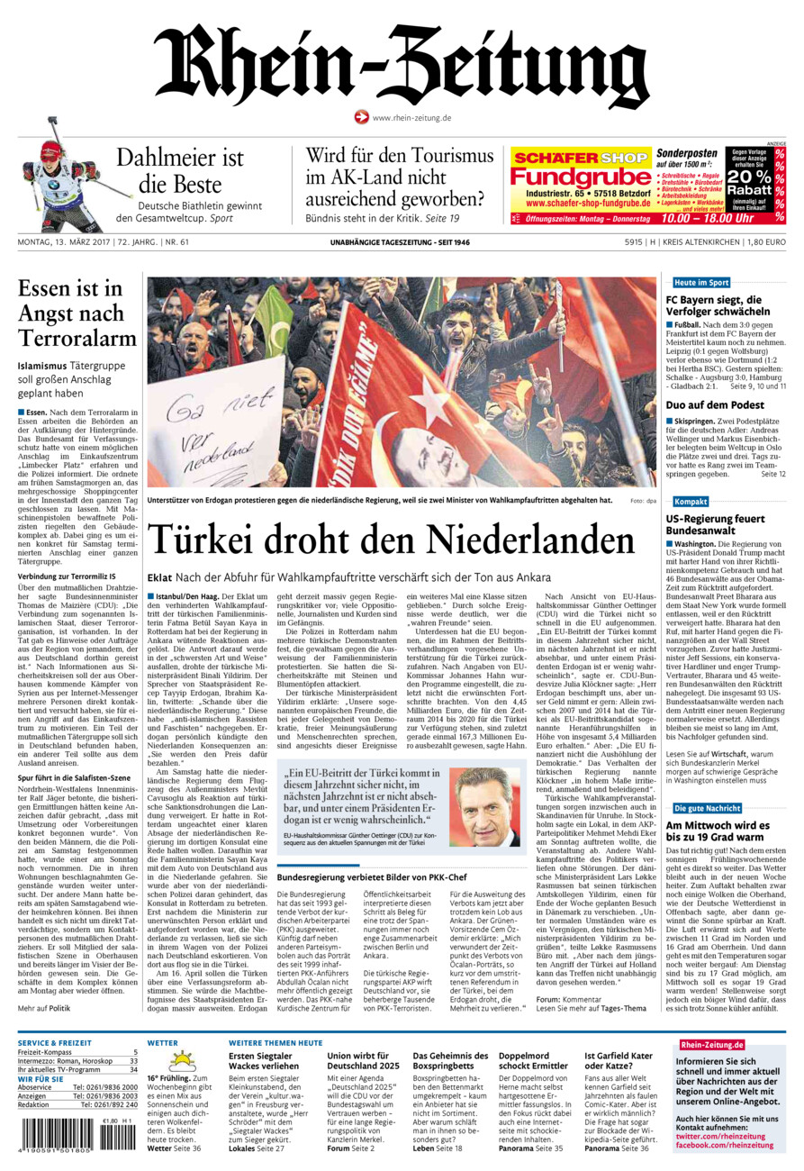 Rhein-Zeitung Kreis Altenkirchen vom Montag, 13.03.2017