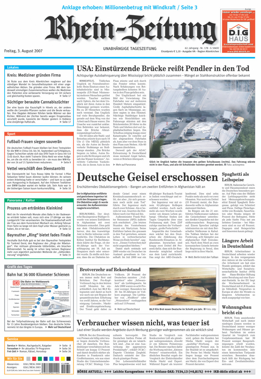 Rhein-Zeitung Kreis Altenkirchen vom Freitag, 03.08.2007