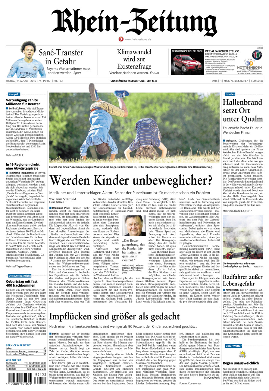Rhein-Zeitung Kreis Altenkirchen vom Freitag, 09.08.2019