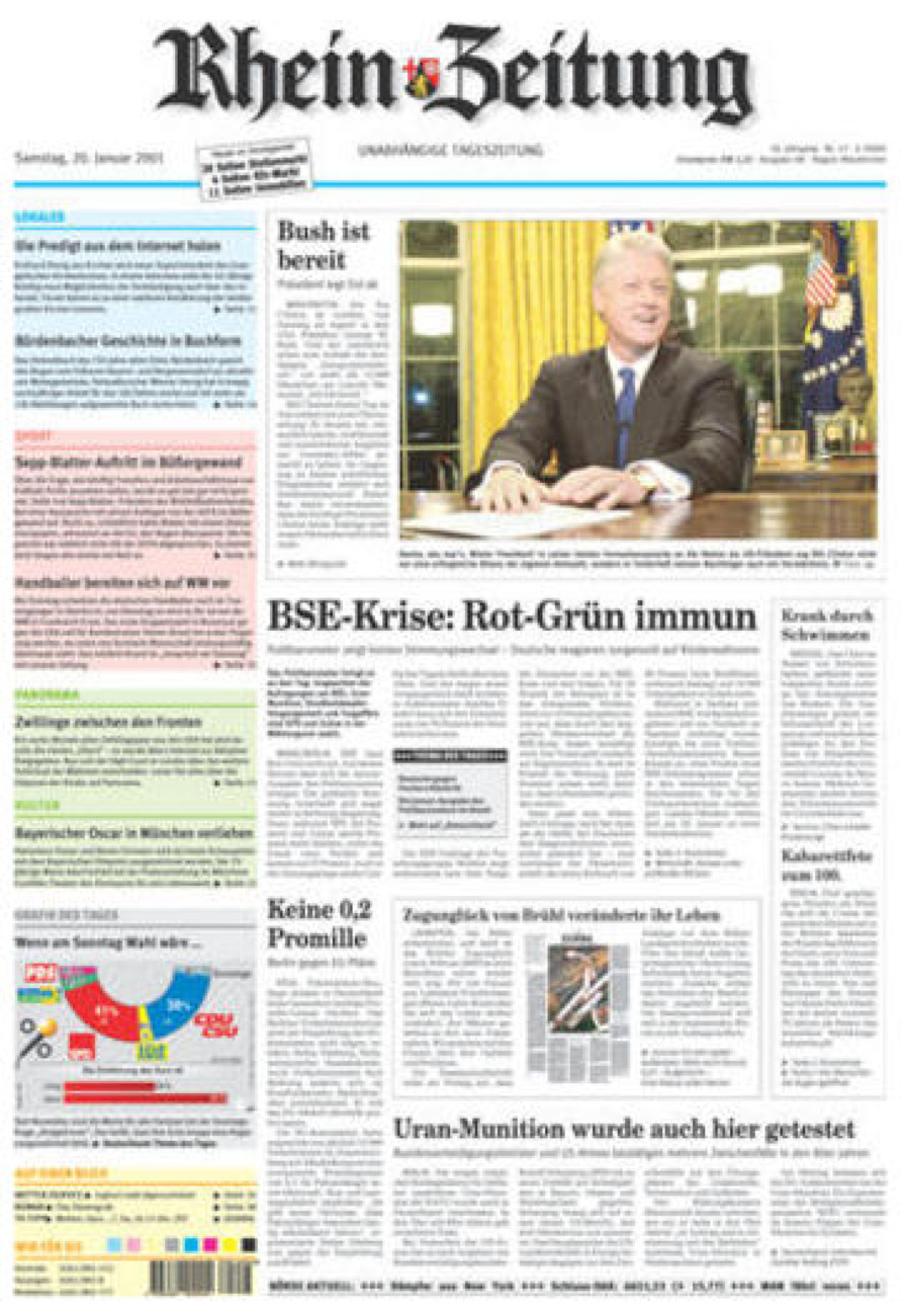 Rhein-Zeitung Kreis Altenkirchen vom Samstag, 20.01.2001
