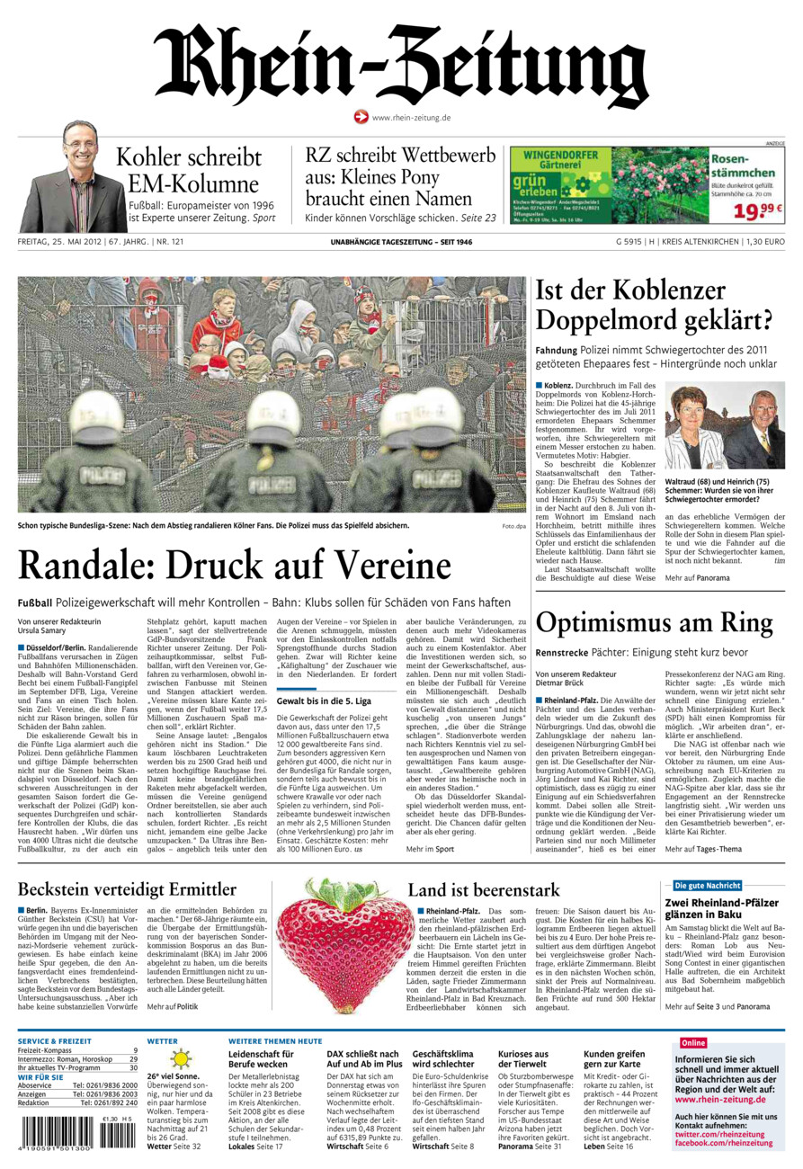 Rhein-Zeitung Kreis Altenkirchen vom Freitag, 25.05.2012