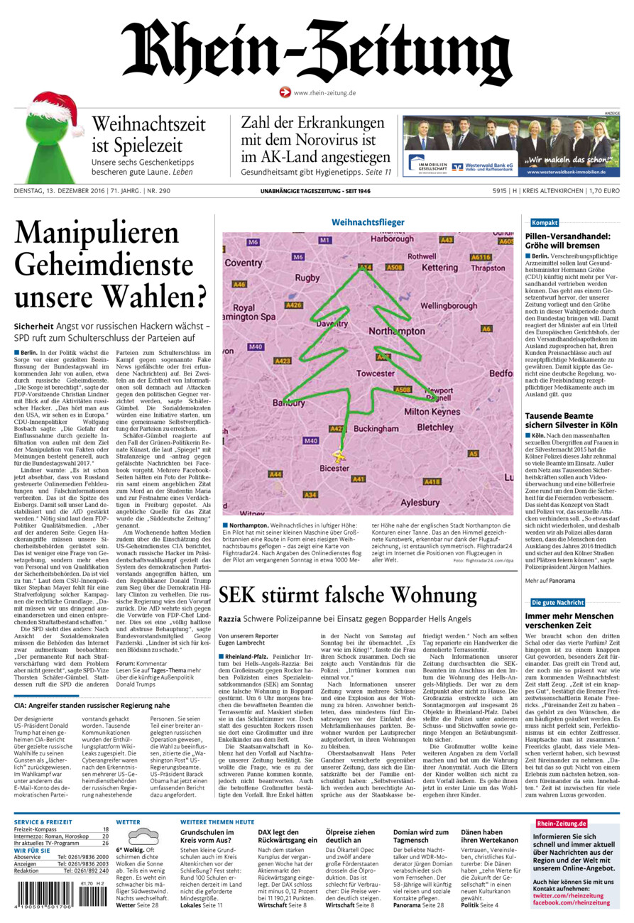 Rhein-Zeitung Kreis Altenkirchen vom Dienstag, 13.12.2016