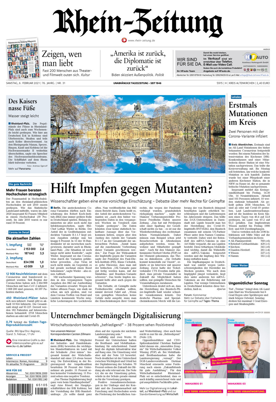Rhein-Zeitung Kreis Altenkirchen vom Samstag, 06.02.2021
