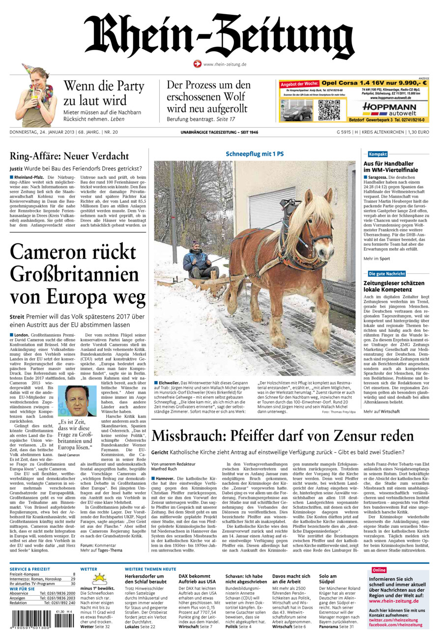 Rhein-Zeitung Kreis Altenkirchen vom Donnerstag, 24.01.2013