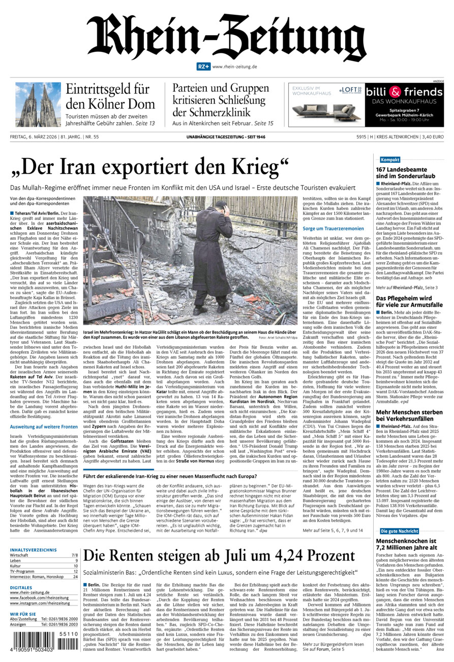 Rhein-Zeitung Kreis Altenkirchen vom Freitag, 06.03.2026