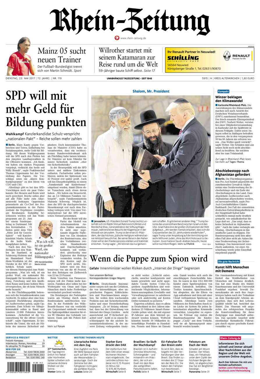 Rhein-Zeitung Kreis Altenkirchen vom Dienstag, 23.05.2017