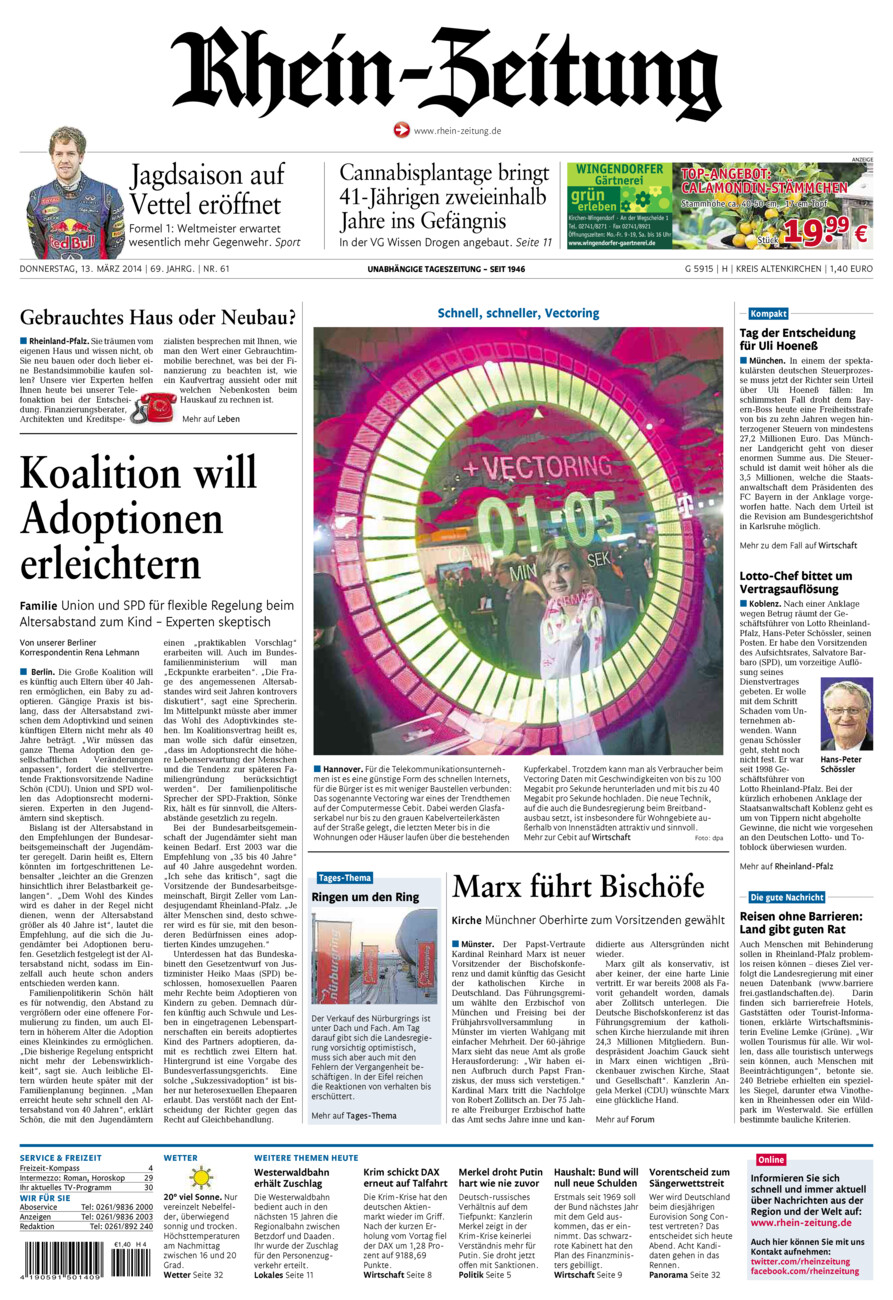Rhein-Zeitung Kreis Altenkirchen vom Donnerstag, 13.03.2014