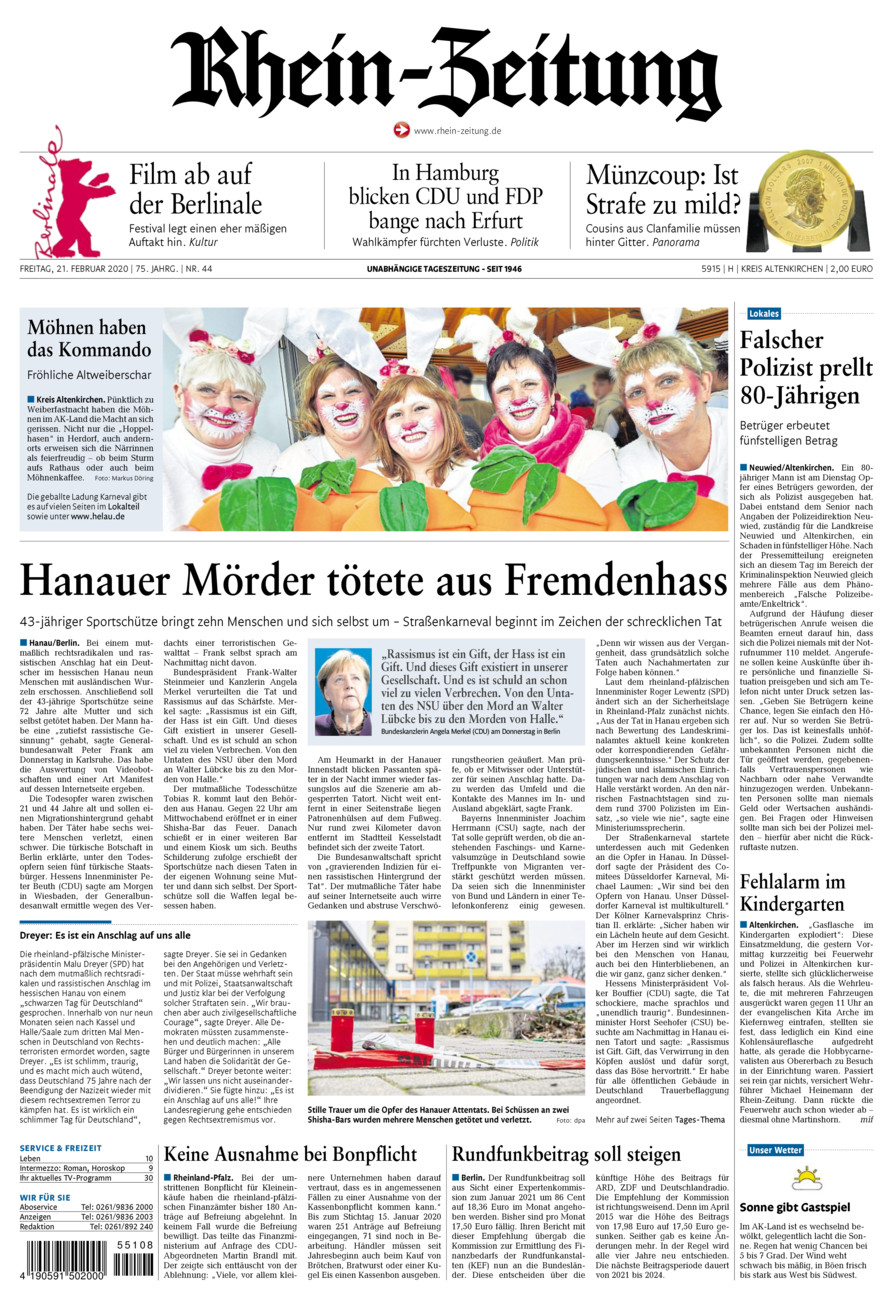 Rhein-Zeitung Kreis Altenkirchen vom Freitag, 21.02.2020