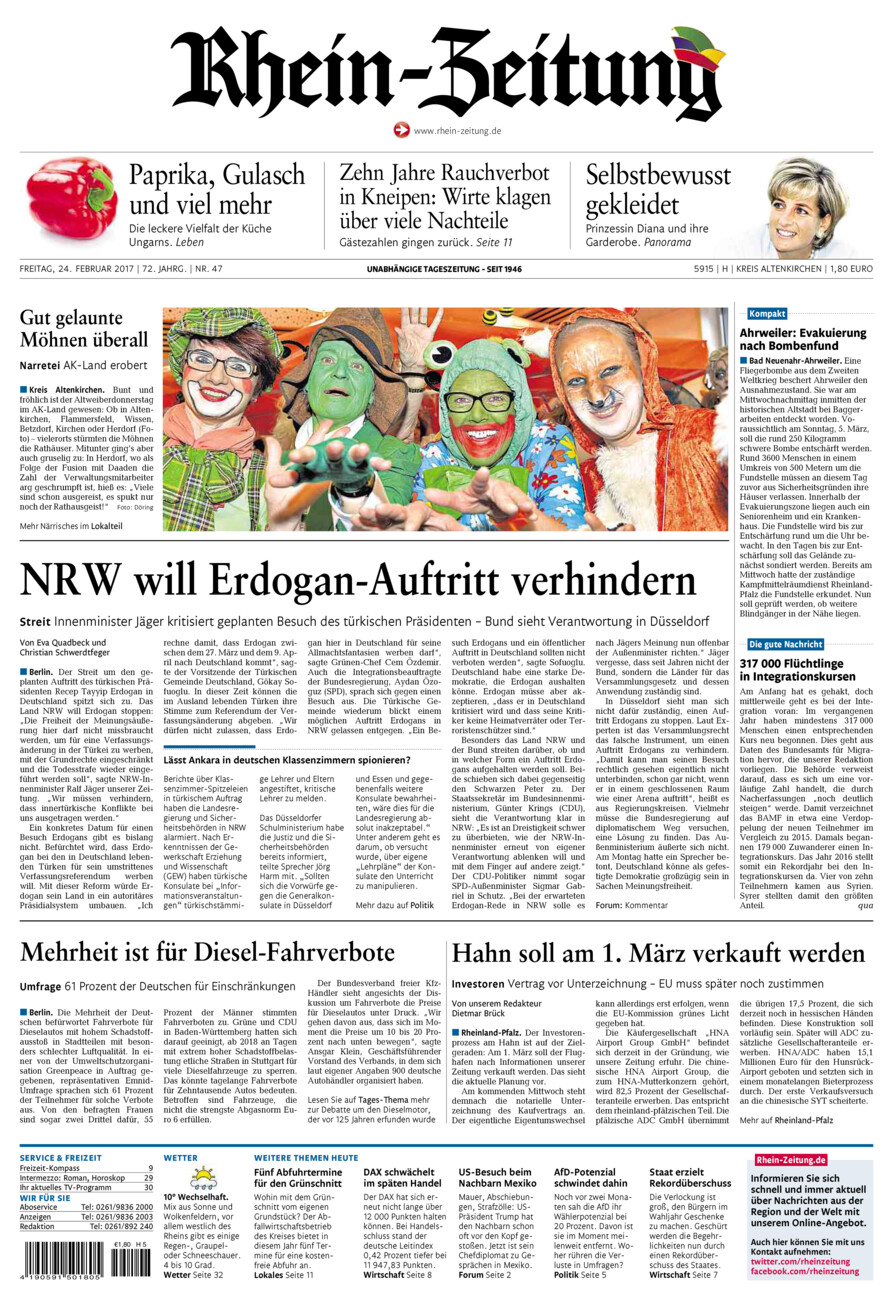 Rhein-Zeitung Kreis Altenkirchen vom Freitag, 24.02.2017