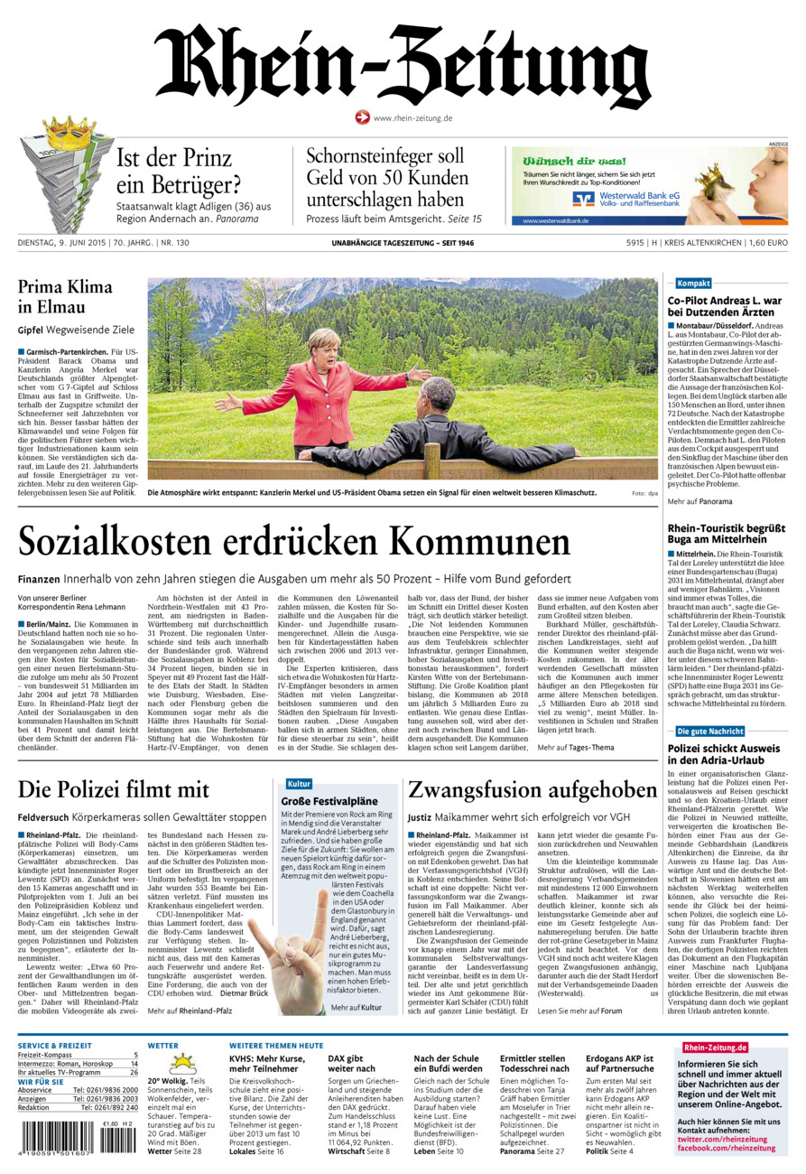 Rhein-Zeitung Kreis Altenkirchen vom Dienstag, 09.06.2015