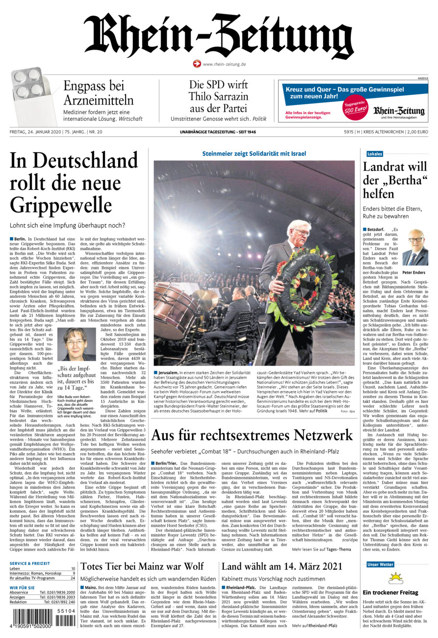 Rhein-Zeitung Kreis Altenkirchen vom Freitag, 24.01.2020