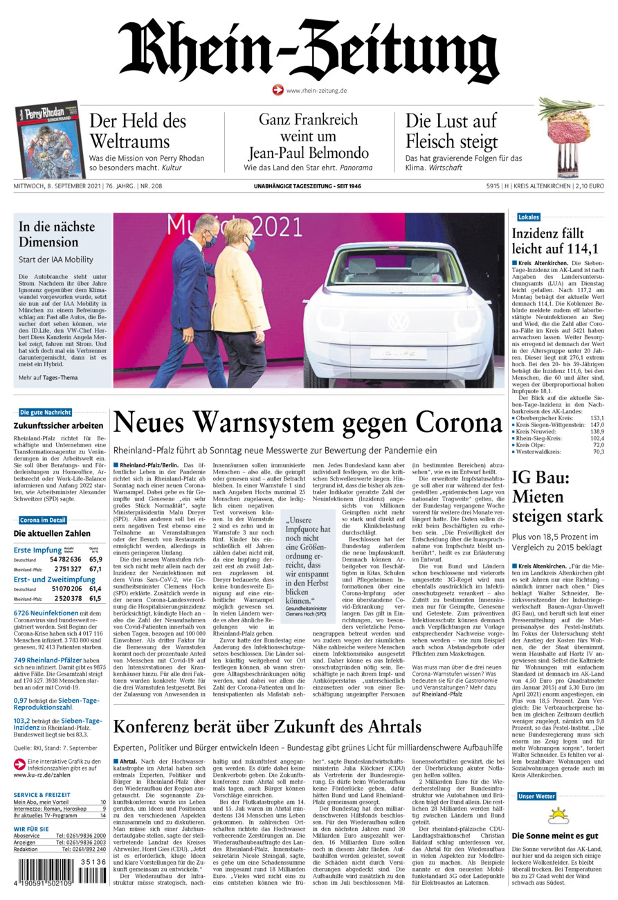 Rhein-Zeitung Kreis Altenkirchen vom Mittwoch, 08.09.2021