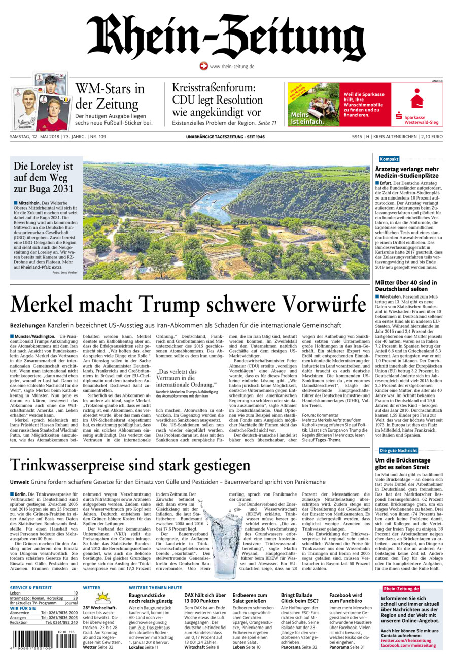 Rhein-Zeitung Kreis Altenkirchen vom Samstag, 12.05.2018