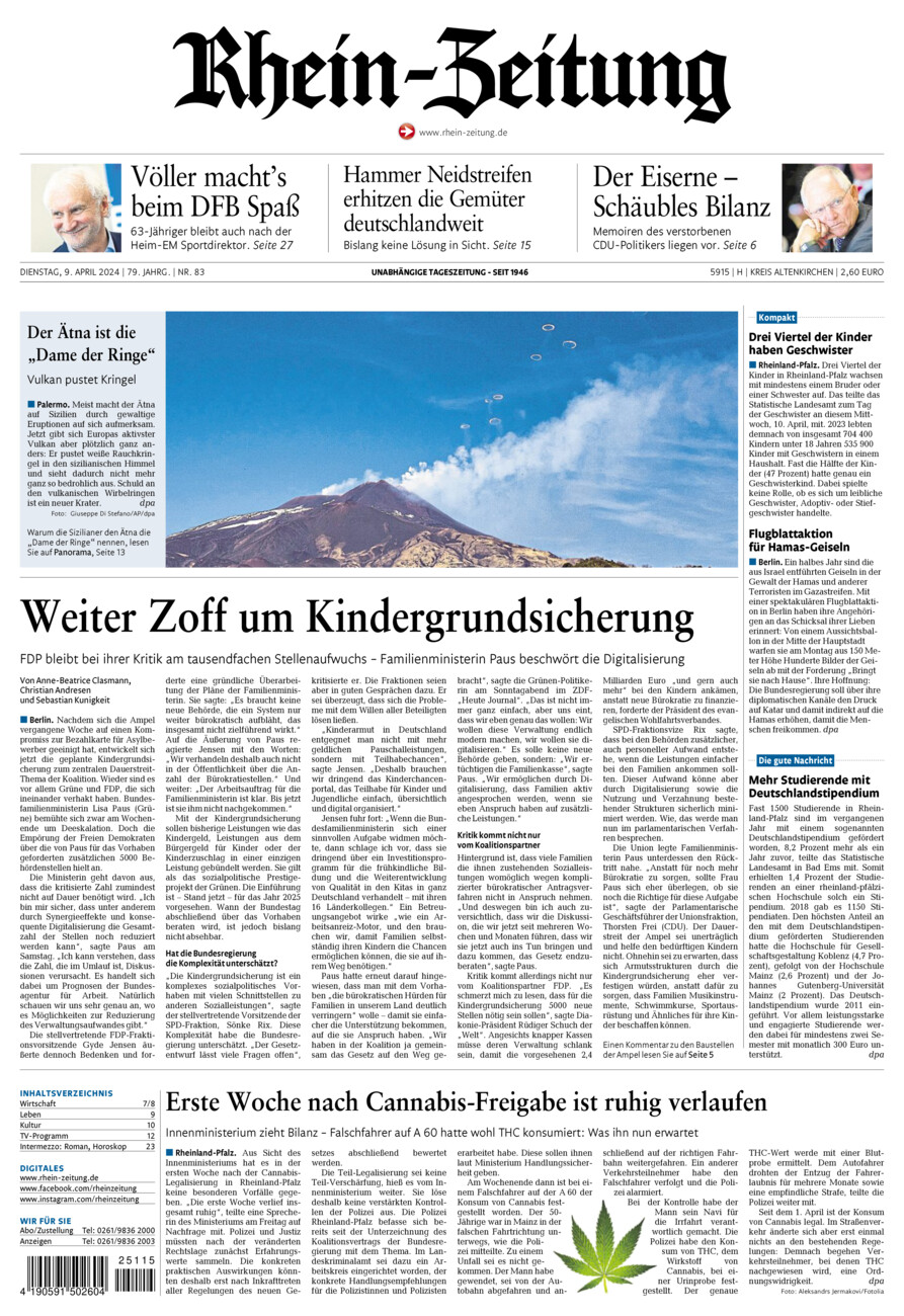 Rhein-Zeitung Kreis Altenkirchen vom Dienstag, 09.04.2024