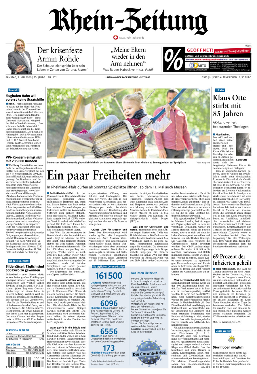 Rhein-Zeitung Kreis Altenkirchen vom Samstag, 02.05.2020