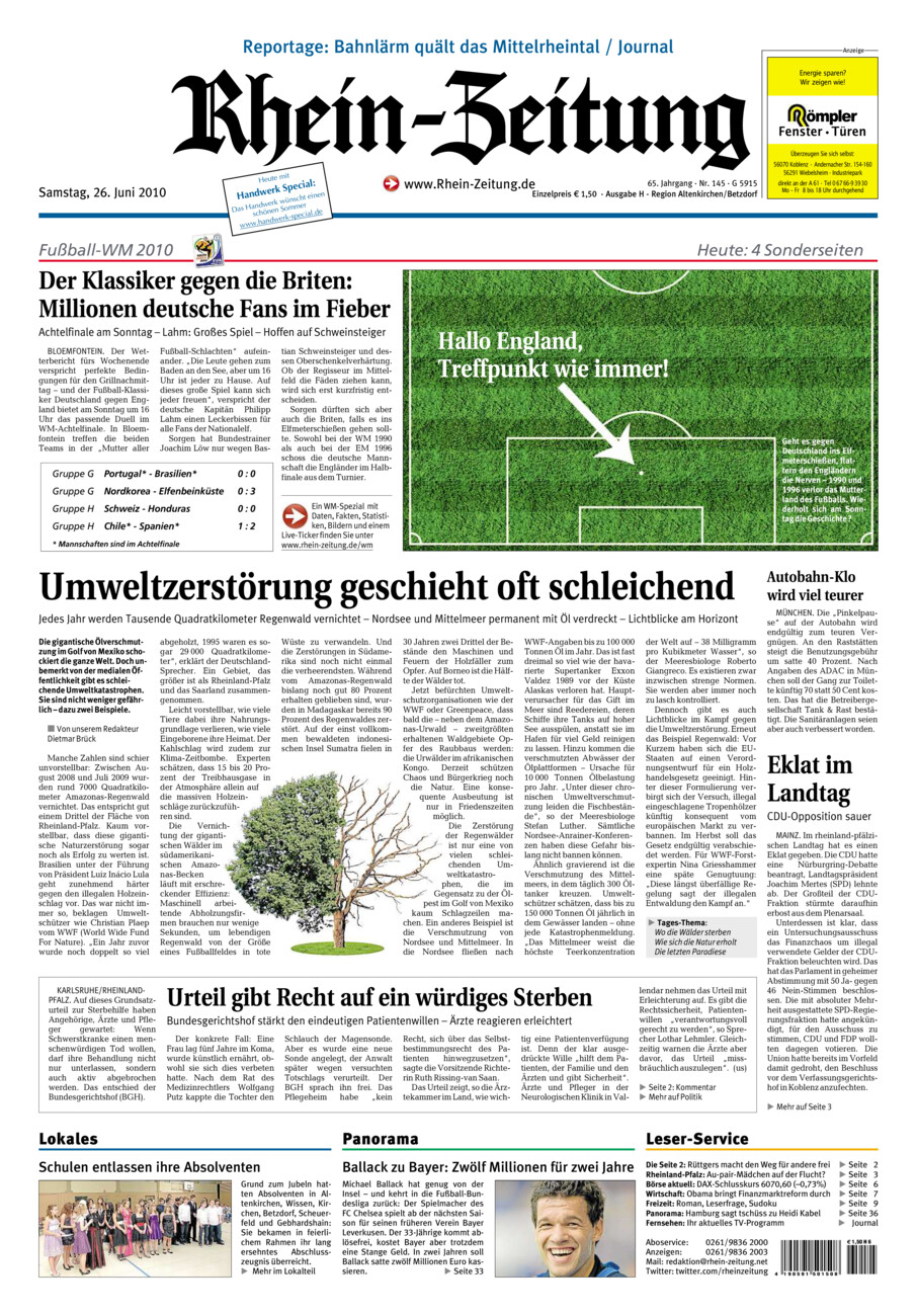 Rhein-Zeitung Kreis Altenkirchen vom Samstag, 26.06.2010