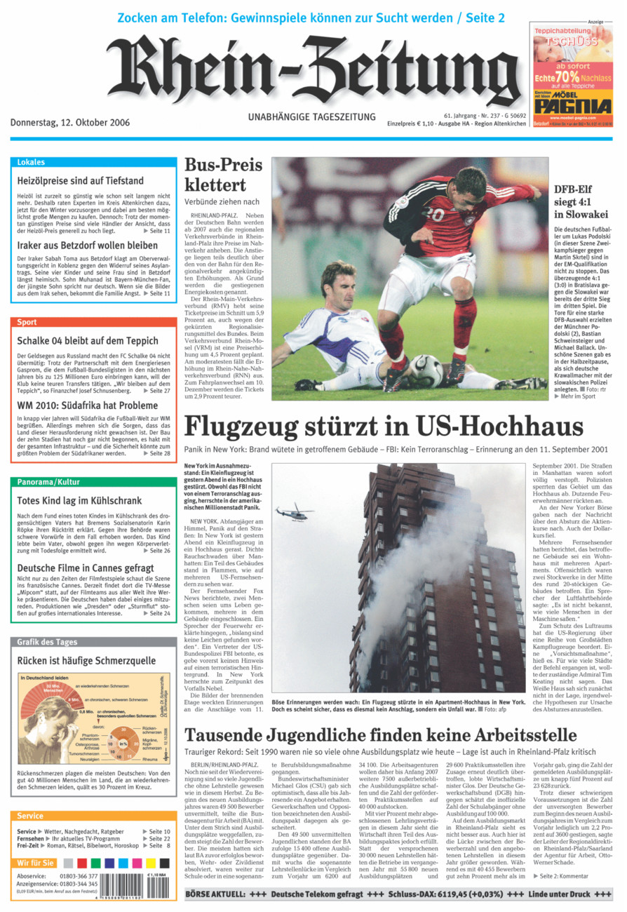 Rhein-Zeitung Kreis Altenkirchen vom Donnerstag, 12.10.2006