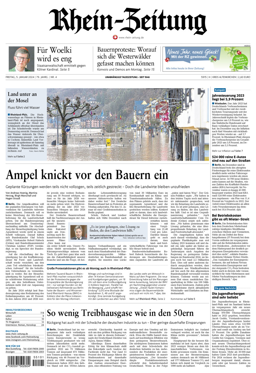 Rhein-Zeitung Kreis Altenkirchen vom Freitag, 05.01.2024