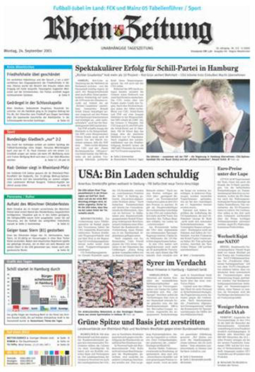 Rhein-Zeitung Kreis Altenkirchen vom Montag, 24.09.2001