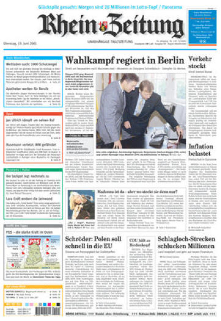 Rhein-Zeitung Kreis Altenkirchen vom Dienstag, 19.06.2001
