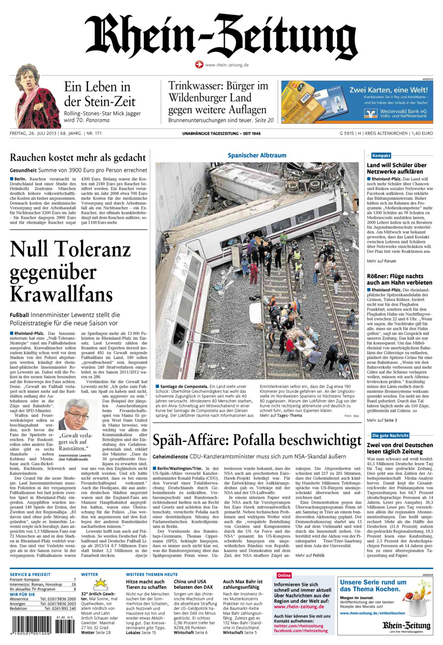 Rhein-Zeitung Kreis Altenkirchen vom Freitag, 26.07.2013