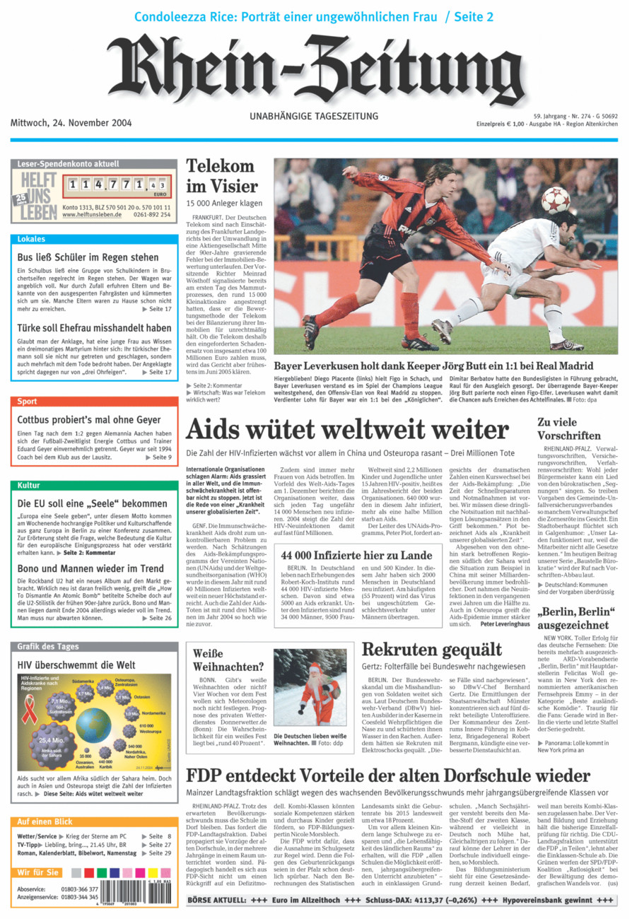 Rhein-Zeitung Kreis Altenkirchen vom Mittwoch, 24.11.2004