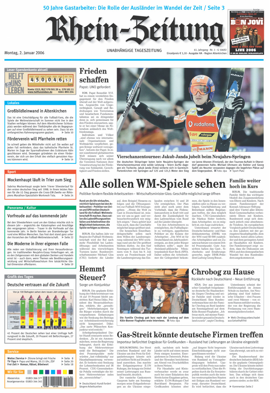 Rhein-Zeitung Kreis Altenkirchen vom Montag, 02.01.2006
