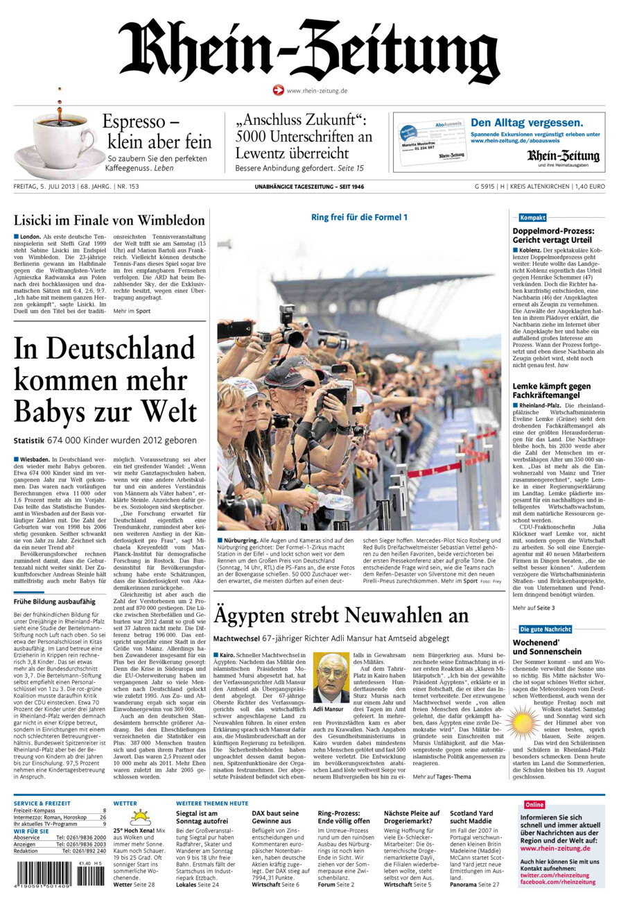 Rhein-Zeitung Kreis Altenkirchen vom Freitag, 05.07.2013