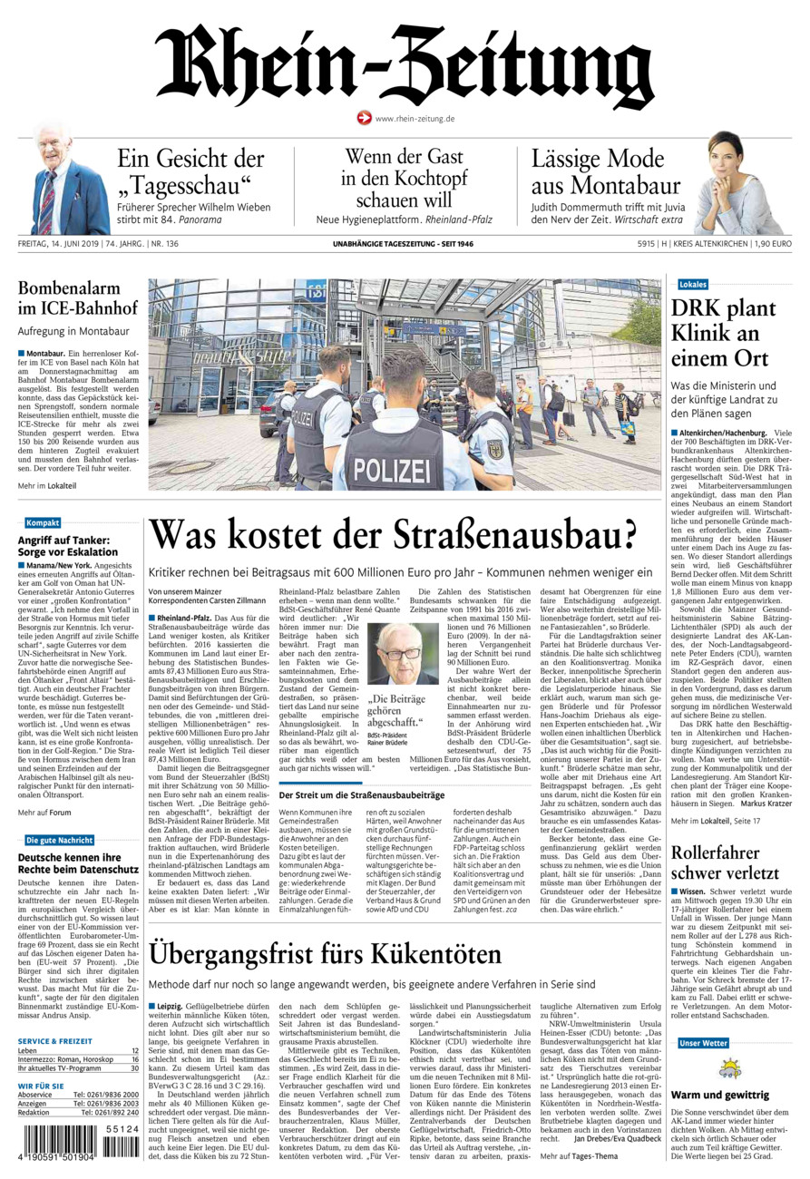Rhein-Zeitung Kreis Altenkirchen vom Freitag, 14.06.2019